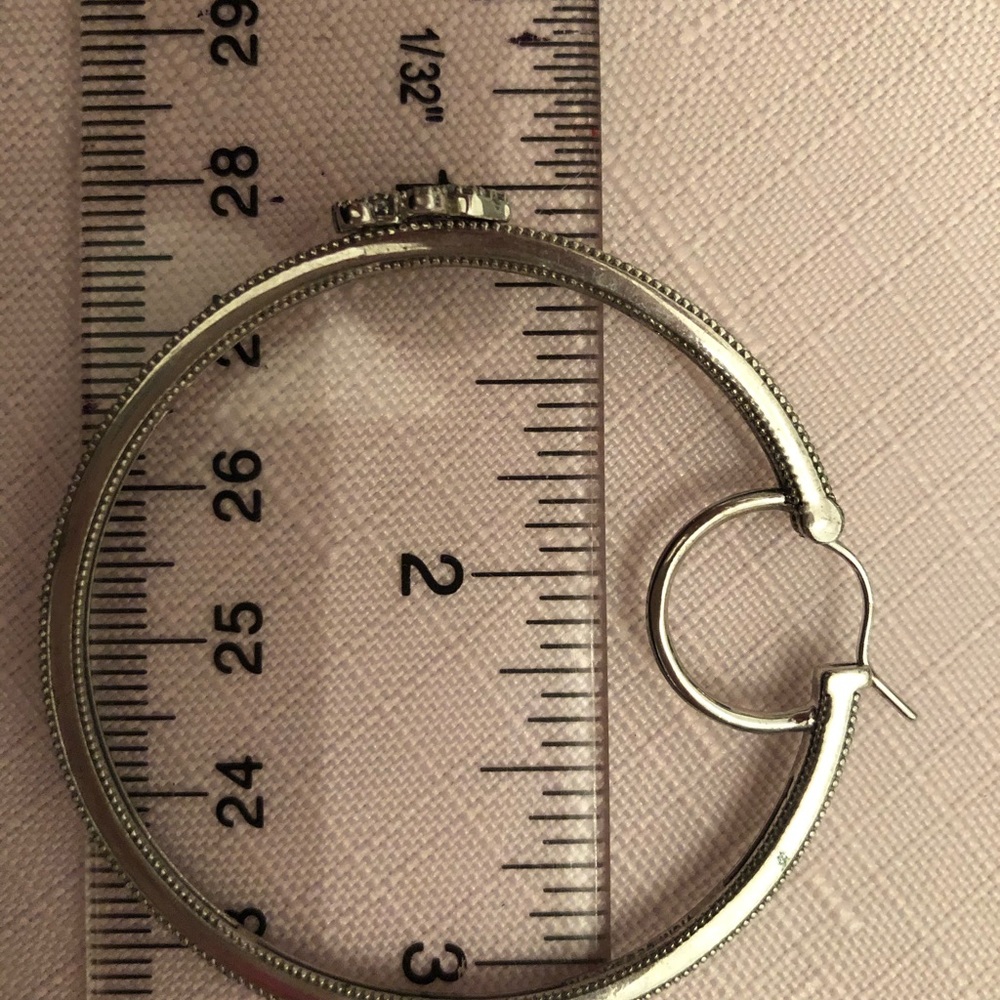 Sterling Silver diamond hoop earrings
